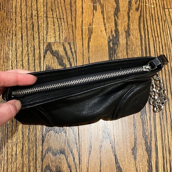 Express Black Faux Leather Wristlet EUC - Picture 10 of 13